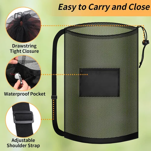 Miniatura 4 de Bolsa de Malla Extra Grande para Pelotas, Bolsa de Almacenamiento Resistente con Cordón, 61 cm x 91 cm, Capacidad para 8-10 Pelotas de Fútbol
