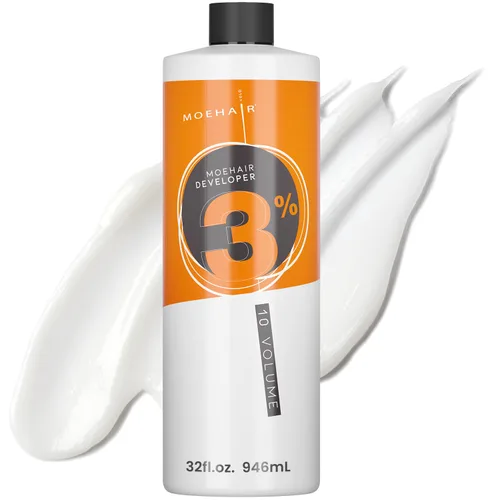 MOEHAIR Desarrollador de color para el cabello 3% de peróxido de hidrógeno, revelador de crema de 10 volúmenes para teñir y decolorar el cabello,