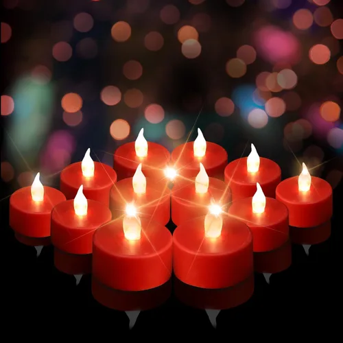Tappovaly Velas de té LED que funcionan con pilas: lámpara votiva sin llama, realista y brillante, parpadeante, de larga duración, 200 horas, para