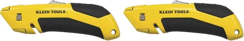 Miniatura 9 de Klein Tools 44136 Cuchillo utilitario, cortador de caja autoretráctil y cuchillo de manualidades con agarre antideslizante, pelacables y agujero