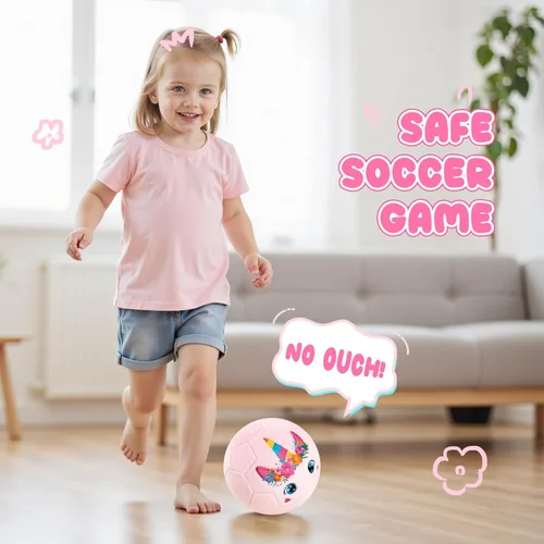 Miniatura 6 de ZOOJOY Pelotas de fútbol interior para niños de 1 a 3 años, pelota de fútbol silenciosa tamaño 3 de felpa suave e inflable para niños de 3 a 5 años
