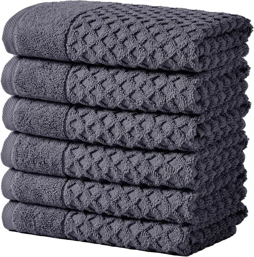 Miniatura 61 de Great Bay Home - Toallas de mano 100% algodón blanco, 6 toallas de baño suaves para manos, altamente absorbentes y de secado rápido, colección