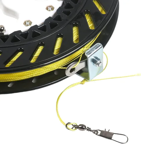 Miniatura 5 de Kizh Bobinadora de carrete de cometa, bobina de línea de cometa, mango de rueda con cuerda de 1312 pies y función de bloqueo, accesorios
