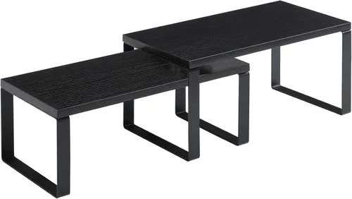 Miniatura 6 de YMYNY Organizador de estantes para gabinete, juego de 4 estantes de especias, estantes de encimera de cocina, apilables, de madera, organizador