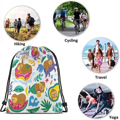Miniatura 7 de Beabes Llama Rosa Animal Cordón Bolsas Mochila Bolsa Gimnasio Saco Cordón Bolsa, Multi-a22, Mochilas de viaje