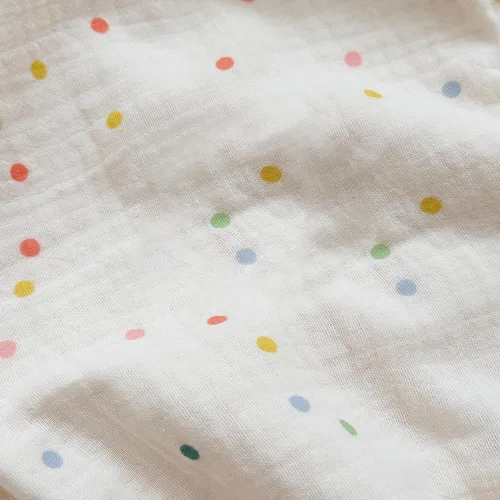 Miniatura 3 de BuLuTu Fundas de almohada para niños pequeños de algodón musul, fundas de almohada para niños pequeños con patrón de puntos de colores, fundas