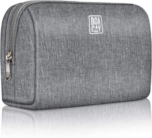 Miniatura 11 de BOACAY Bolsa de maquillaje grande, bolsa de cosméticos de viaje para mujer, organizador de artículos de tocador con cremallera para bolso, estuche