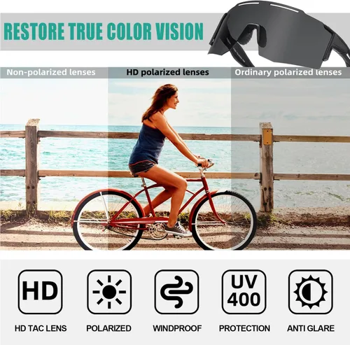 Miniatura 3 de Gafas de sol deportivas polarizadas para hombres y mujeres, gafas de sol para correr, jóvenes, ciclismo, béisbol, protección UV400