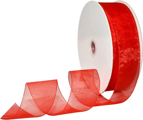Miniatura 28 de Morex Ribbon 91803/100-609 Cinta de nailon Organdy, 5/8 pulgadas por 100 yardas, color rojo