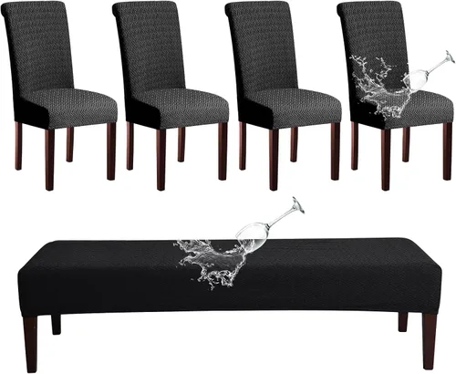 Miniatura 24 de HAOYONG Funda para Silla de Comedor con Estampado, Funda Desmontable Lavable para Silla Parsons, Protector de Asiento Desmontable para Comedor, 15