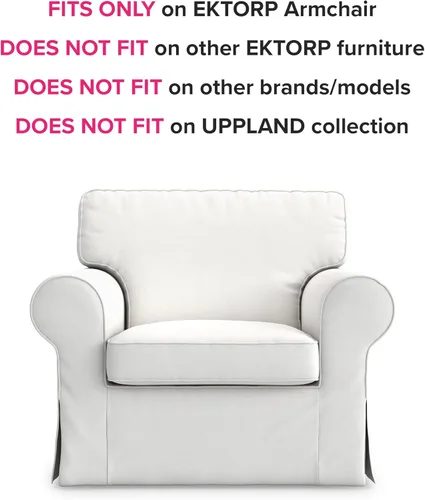 Miniatura 3 de Ektorp - Funda de repuesto para sillón IKEA Ektorp, funda para silla Ektorp, solo funda Ektorp (beige diario)