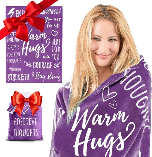 Miniatura 10 de EasyFluffy Manta de Recuperación para Hombres y Mujeres - Manta Curativa Súper Suave con Palabras Inspiradoras - Regalos de Pronta Recuperación
