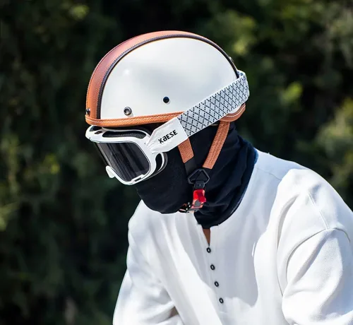 Miniatura 6 de Casco Moto Retro ABS Ligero 22.93 oz DOT Homologado - Medio Casco Jet para Hombre y Mujer con Doble Ventilación, Forro Desmontable y Hebilla Rápida