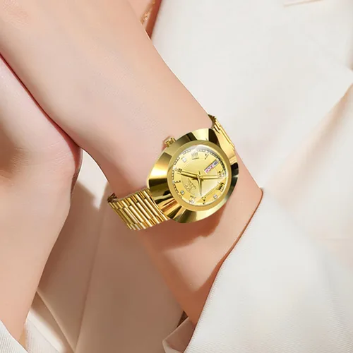 Miniatura 3 de OLEVS Womens Watches Gold Diamond Tungsten Steel Luxury Dress Classic Ladies Calendar Week Wrist Watches for Women