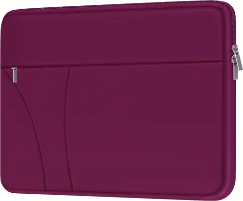 Miniatura 10 de Funda para laptop de 14 pulgadas, estuche delgado para portátil de viaje con bolsillo con cremallera, estuche de transporte protector y a prueba