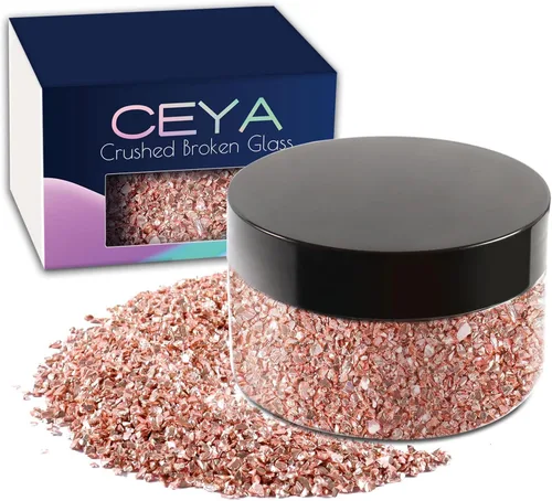 Miniatura 13 de Ceya 5.3 onzas/150g Vidrio Triturado Irregular Azul Neptuno Metálico Chips de Cristal Vidrio Roto Chips Purpurina 2-4mm Manualidades Purpurina
