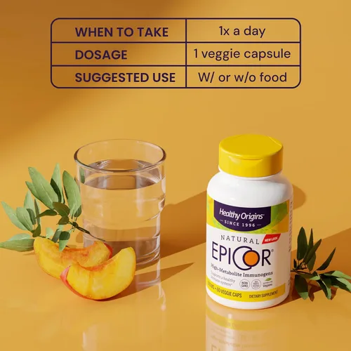 Miniatura 6 de Healthy Origins EpiCor 500 mg, 60 cápsulas vegetales – Con fermentado de levadura seca clínicamente estudiado – Apoya la función inmunológica