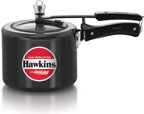 Hawkins Instaa - Olla a presión, olla de inducción con tapa interior, olla anodizada dura de cuerpo alto, mejor cocina negra, IIH3T negro, 3 litros