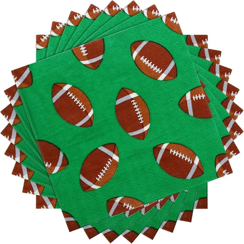 Miniatura 6 de Tinlade 100 hojas de servilletas de fútbol de fútbol, decoración de club de fútbol, servilletas de papel desechables de neón, suministros de fiesta