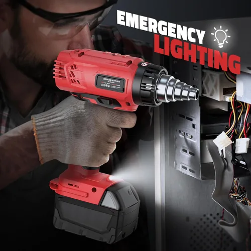 Miniatura 8 de LIVOWALNY Pistola de calor compatible con batería Milwaukee de 18 V (solo herramienta) Pistola de calor inalámbrica de 350 W de 122 ℉ ~ 1022 ℉