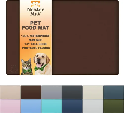 Miniatura 11 de Neater Pet Brands Neater Mat - Tapetes para mascotas para comida y agua, tapete de silicona impermeable, bandeja de alimentación, tapete de comida