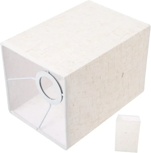 Pantalla de lino para lámpara colgante de tambor, lámpara blanca, mesita de noche, decoración de tela, pantalla de araña, pantalla para lámparas de