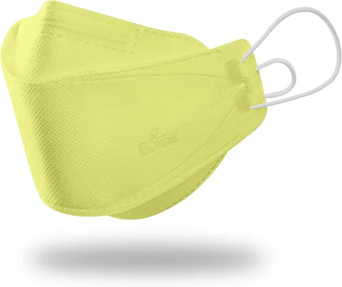 BOTN Cubrebocas de seguridad KF94, 10 unidades, cuatro colores, correa ajustable, hecha en Corea (rosa, beige, gris oscuro, amarillo)