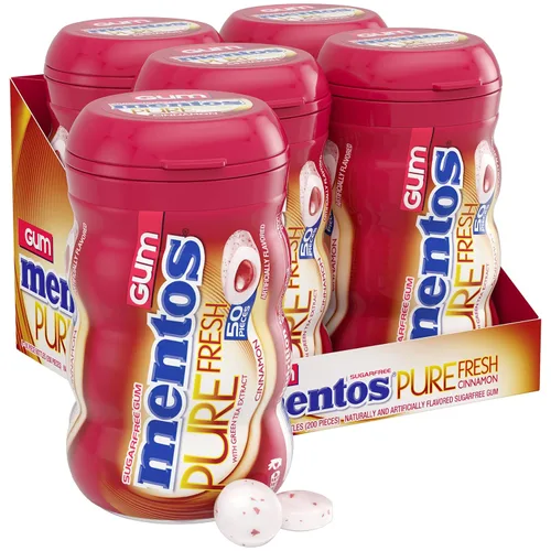 Miniatura 11 de Mentos Pure Fresh - Goma de mascar sin azúcar con xilitol, dulces de Pascua a granel, sabor Watermelon, 200 unidades (paquete de 4)