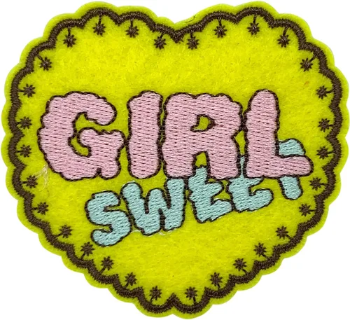 Parche bordado para planchar, parche de corazón de Sweet Girl, insignia bordada para planchar o coser, parche de reparación de apliques, accesorios