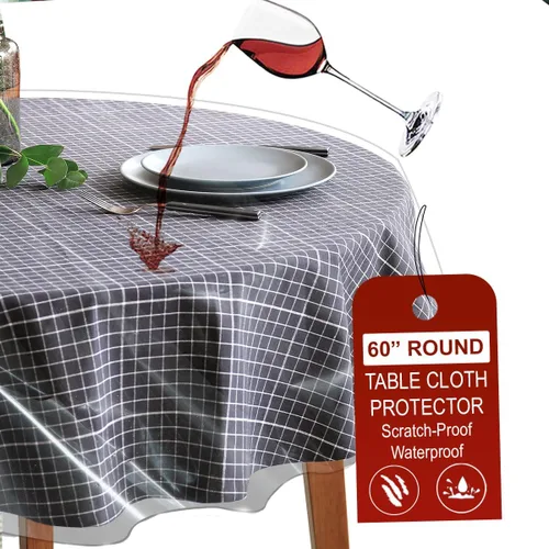 Miniatura 17 de LAMINET Protector de Mantel de Plástico Transparente – Cubierta de Mesa de Vinilo Resistente de Lujo – 54" Cuadrado – Cristalino, Fácil de Limpiar.
