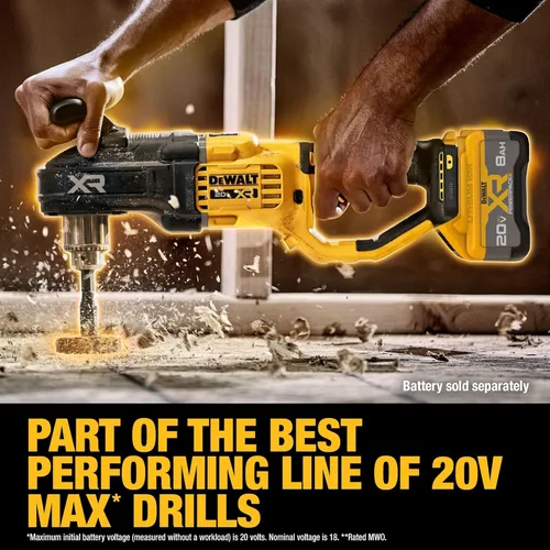 Miniatura 6 de DEWALT 20 V MAX* XR Taladro inalámbrico sin escobillas compacto de 1/2 pulg. para pernos y viguetas (solo herramienta) (DCD446B)