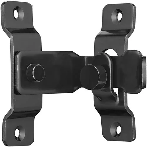 JQK Cerradura de puerta abatible, color negro, 90 grados, resistente acero inoxidable, cerradura de seguridad para puerta, color negro, DL149-PB