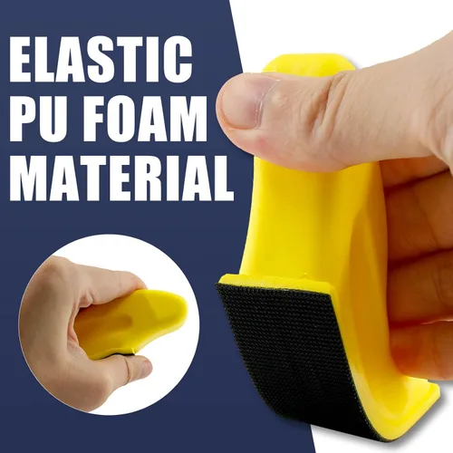 Miniatura 3 de Kit de microlijadora de 3.5 x 1 pulgada, 2 piezas de mini bloques de lijado a mano, placa de soporte de gancho para pulido de espacios estrechos