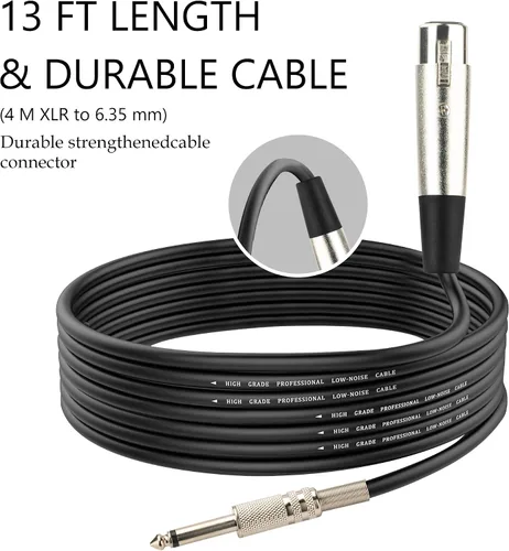 Miniatura 4 de Marengo Micrófono vocal dinámico para altavoz de karaoke, micrófono de mano con cable con interruptor de encendido y apagado y cable desmontable