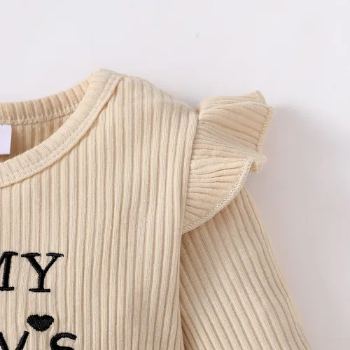 Miniatura 3 de SUNNY PIGGY Ropa para bebé recién nacida, con volantes, mameluco de algodón floral, conjunto de pantalones de algodón para niñas