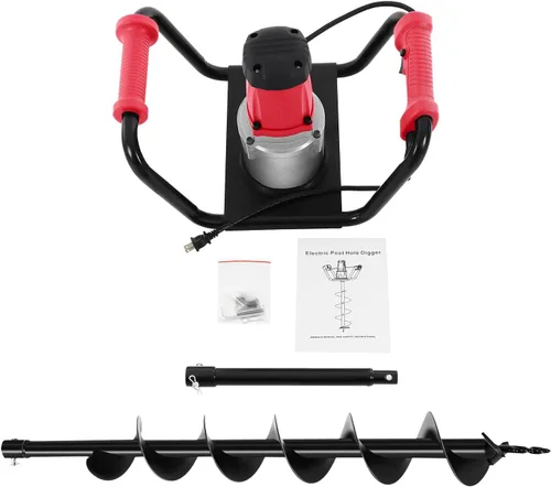 Miniatura 3 de Taladro eléctrico para taladros de poste de 1.5 KW, 1.6 HP, 110 V, taladro eléctrico de acero aleado, taladro de tierra, taladro de tierra