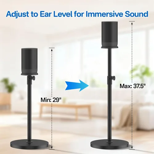 Miniatura 3 de Soporte de altavoz de altura ajustable para Sonos Move, soporte de suelo resistente para Sonos Move & Move 2 con diseño de cable de alimentación