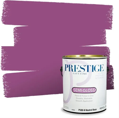 Miniatura 65 de PRESTIGE Pinturas de pintura interior e imprimación en uno, 1 galón, plano, combinación comparable de Sherwin Williams* Kimono Violet*