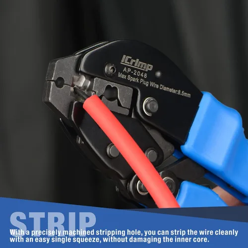 Miniatura 5 de iCrimp Herramienta de prensado de cables de bujía, crimpadora de alambre de encendido de trinquete para cables y conectores de bujías HEI de 0.276