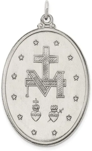 Miniatura 4 de Auriga Fine Jewelry Colgante de plata de ley 925 con medalla milagrosa antigua (L- 1.654in, W- 0.984in), regalo para mujer, Metal