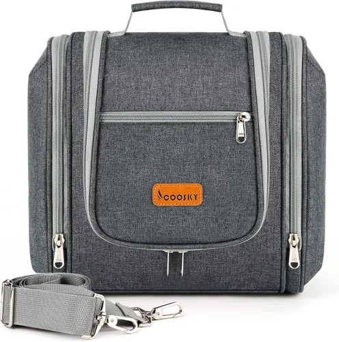 Miniatura 16 de COOSKY Neceser de viaje colgante extragrande para mujeres y hombres, bolsa de higiene, kit organizador de baño y ducha con soportes de banda