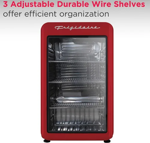 Miniatura 6 de Frigidaire Refrigerador compacto retro con puerta de vidrio, refrigerador de encimera de 3.2 pies cúbicos, esquinas redondeadas, premium