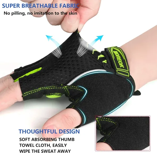 Miniatura 3 de MOREOK Guantes de ciclismo para hombresmujeres-almohadilla de gel de 0.197 in guantes de ciclismo de medio dedo bicicleta de carretera MTB guantes
