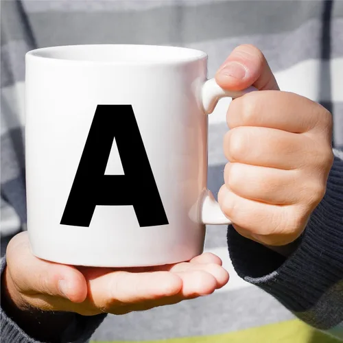 Miniatura 4 de Retreez Taza con monograma con monograma del alfabeto de la A a la Z con inicial, tazas de café de cerámica de 11 onzas – Agradecimiento