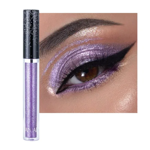 Miniatura 12 de Sombra de ojos líquida con efecto brillante de larga duración, sombra de ojos con pigmento brillante, maquillaje con brillo y purpurina