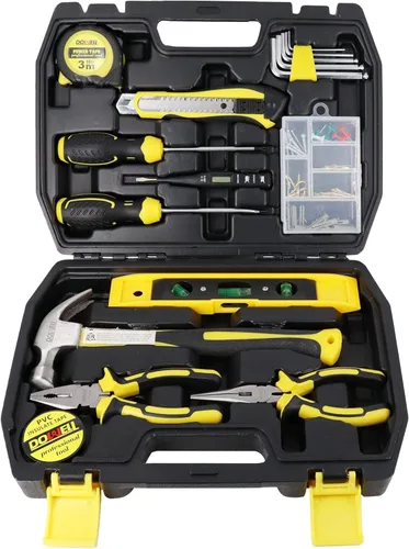 DOWELL Kit de herramientas Conjunto de herramientas 116 piezas para el hogar Kit de herramientas de mano para el hogar con caja de herramientas caja