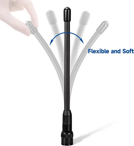 Miniatura 4 de Eightwood BNC - Antena de escáner de mano, paquete de 2 unidades de doble banda 144/430 MHz VHF UHF Antena de radio aficionado flexible de 6