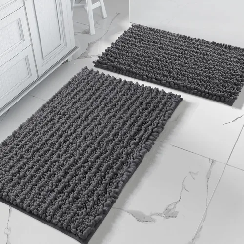 Miniatura 34 de Yimobra - Juego de alfombras de baño de 2 piezas - Alfombra de baño de felpa de lujo extra gruesa de secado rápido, antideslizante súper absorbente