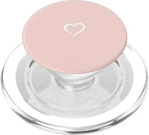 PopSockets MagSafe PopGrip de amor minimalista con corazón dibujado a mano rosa claro pálido para iPhone
