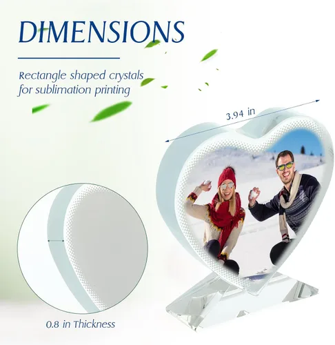 Miniatura 2 de Didaey 2 piezas de marcos de fotos de cristal para sublimación, decoración de mesa, placas decorativas, marco de fotos personalizado para Navidad